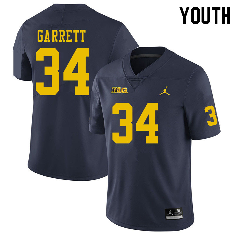 Youth #34 Julian Garrett Michigan Wolverines College Football Jerseys Sale-Navy